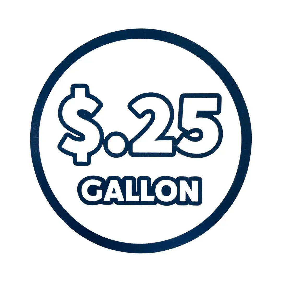 25 Cents-Per-Gallon Price Graphic goh2o