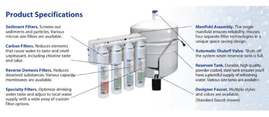 Hydrotech - Aqua Flo Platinum QCRO, 75GPD, Standard Chrome Faucet shopgoh2o