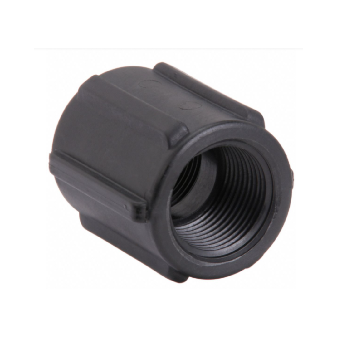 1/2" FPT Black Poly Coupler