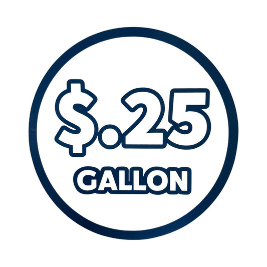 25 Cents Per Gallon Price Graphic