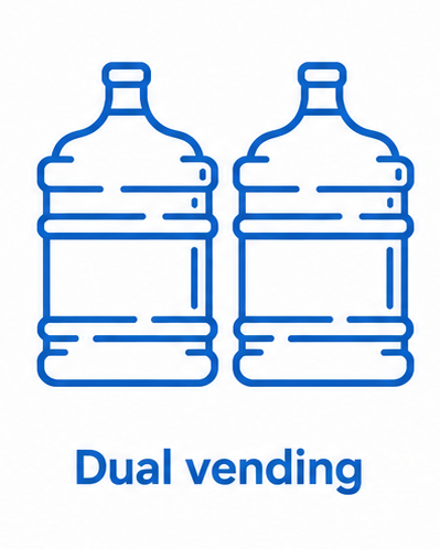 Dual vending fill 2 jugs at once icon in goh2o blue