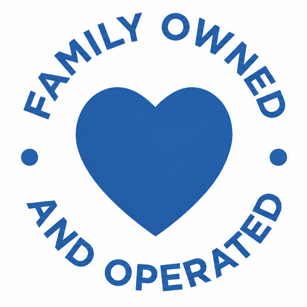 Family owned and operated business icon in goh2o blue