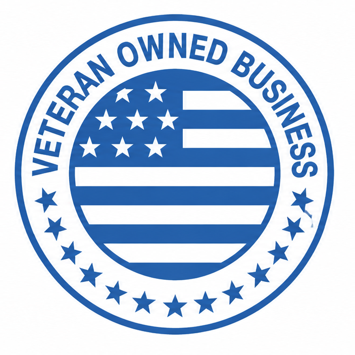 Veteran-owned-business icon in goh2o blue