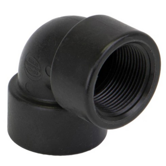 Polypropylene, 90 Degree Elbow, FPT, 1/2 in